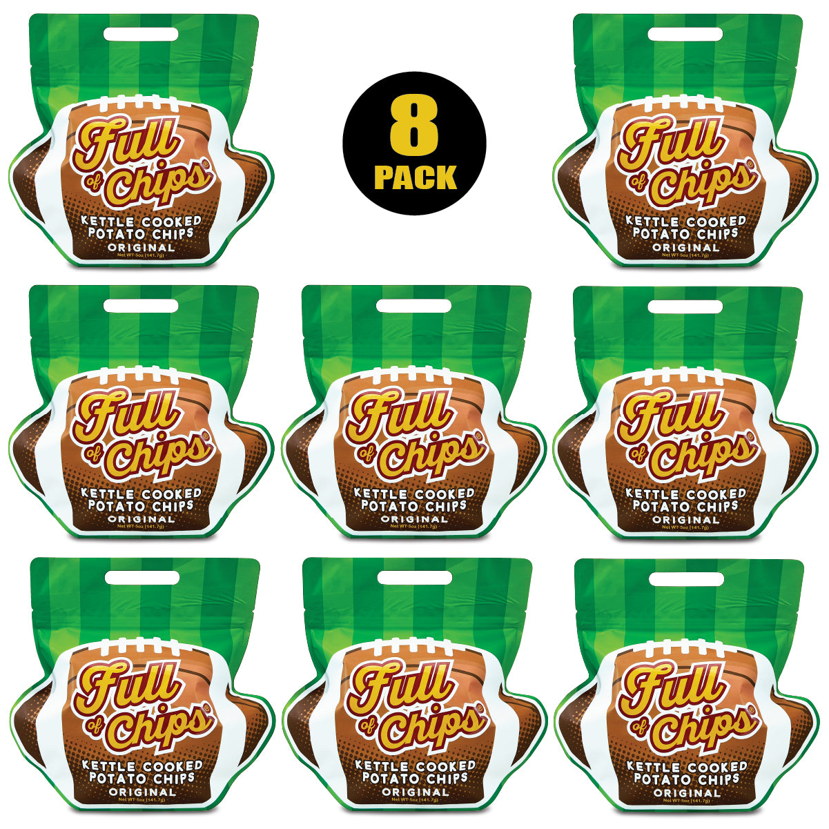 Full Of Chips - Kettle Cooked Potato Chips - Original Flavor - 8 PACK ( 5oz Bags )